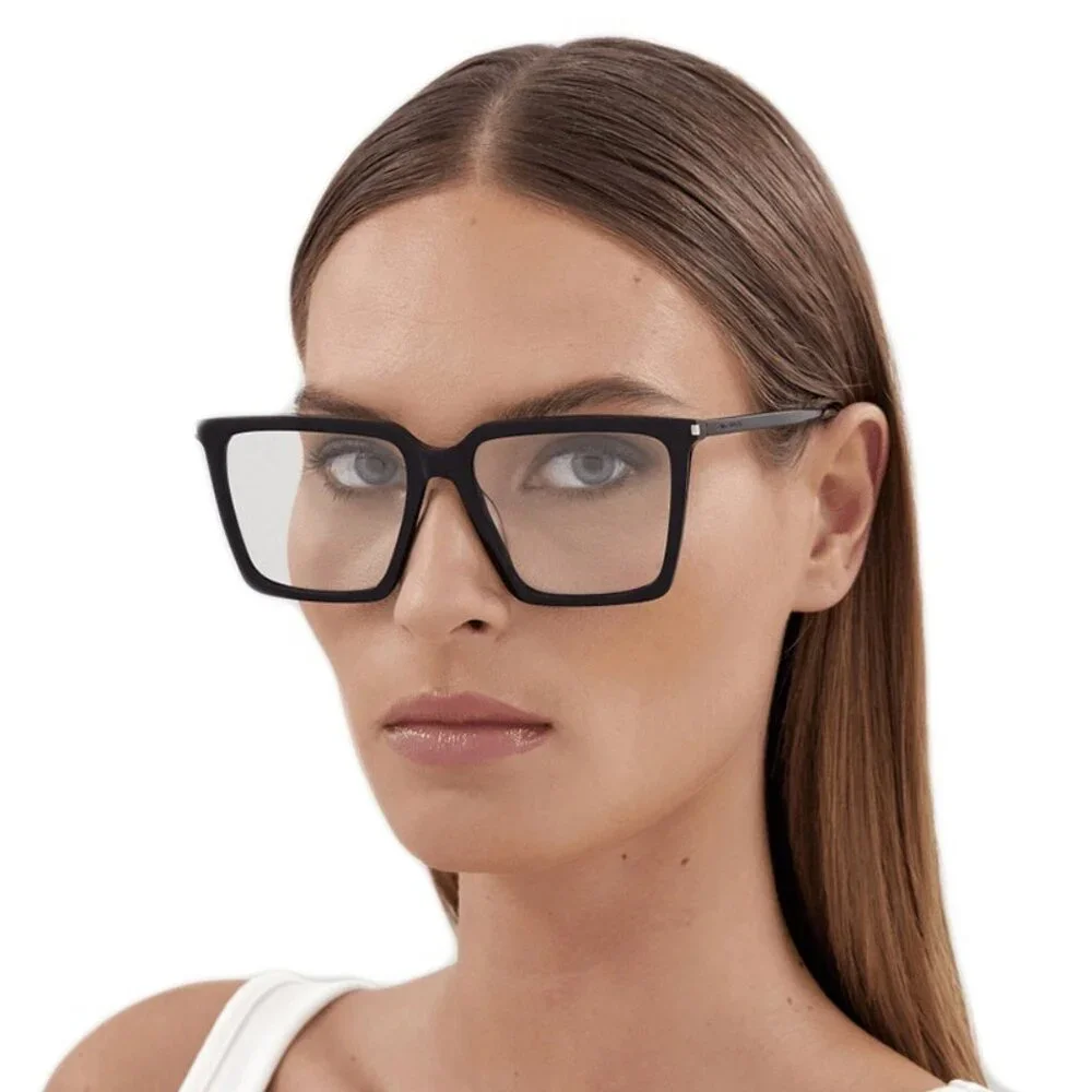 Saint Laurent Women Eyeglasses Black Demo Square SL474OPT 001 BRAND NEW